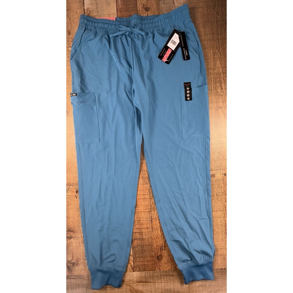 Heal Wear Women's Teal Scrub Jogger Pants Size L NWT 4-Way Stretch Cargo
